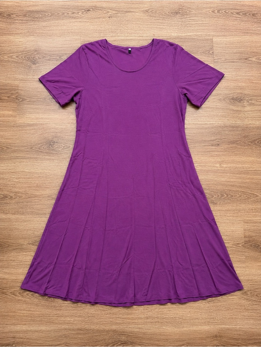 Purple Short-Sleeve A-Line Women's Dress